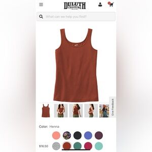 NWT Pack of Two Duluth Trading Co No-Yank Tanks